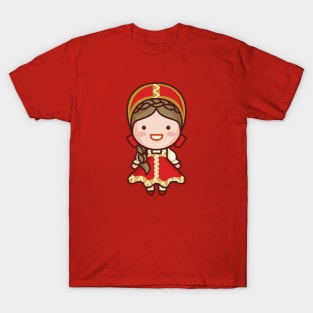 Cute Traditional Russian Girl Cartoon T-Shirt